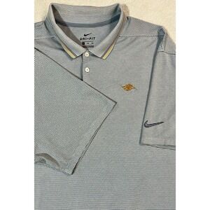 Nike Golf Dri-FIT Disney Cruise Line Polo Shirt Men XXL Blue White Stripe Mickey